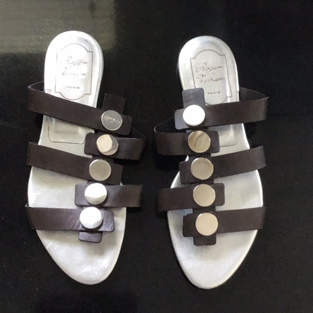 Roger Vivier chocolate brown sandals